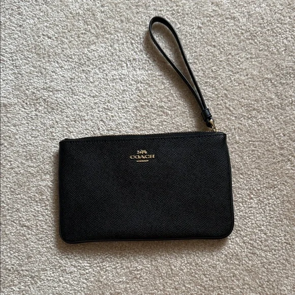 Coach Black Textured Wristlet - Picture 1 of 7